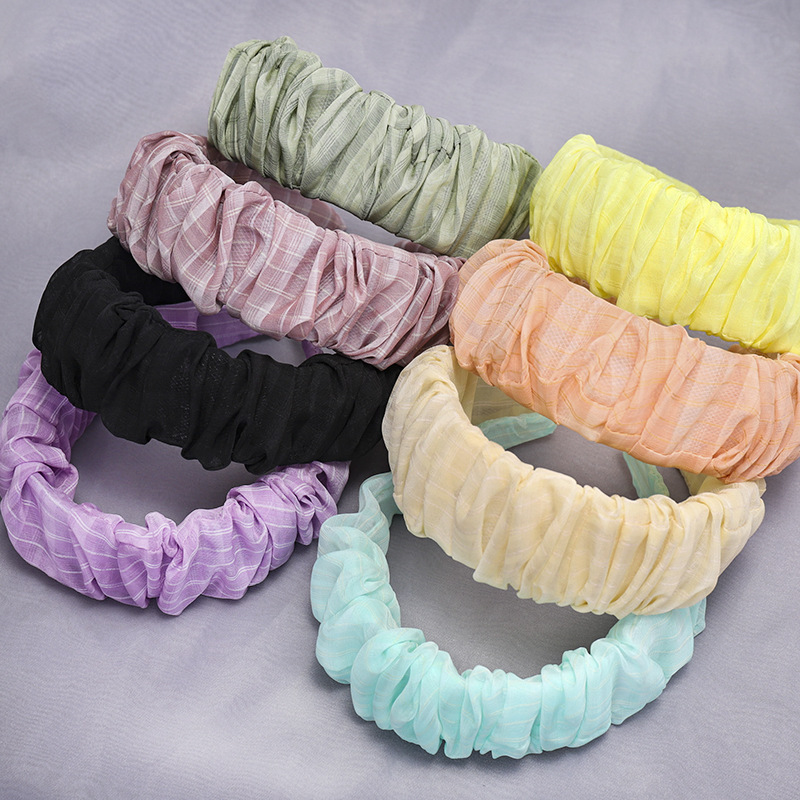 South Korea&#39;s New Fashion Fold Cute Soft Fabric Cheap Headband Wholesale display picture 16