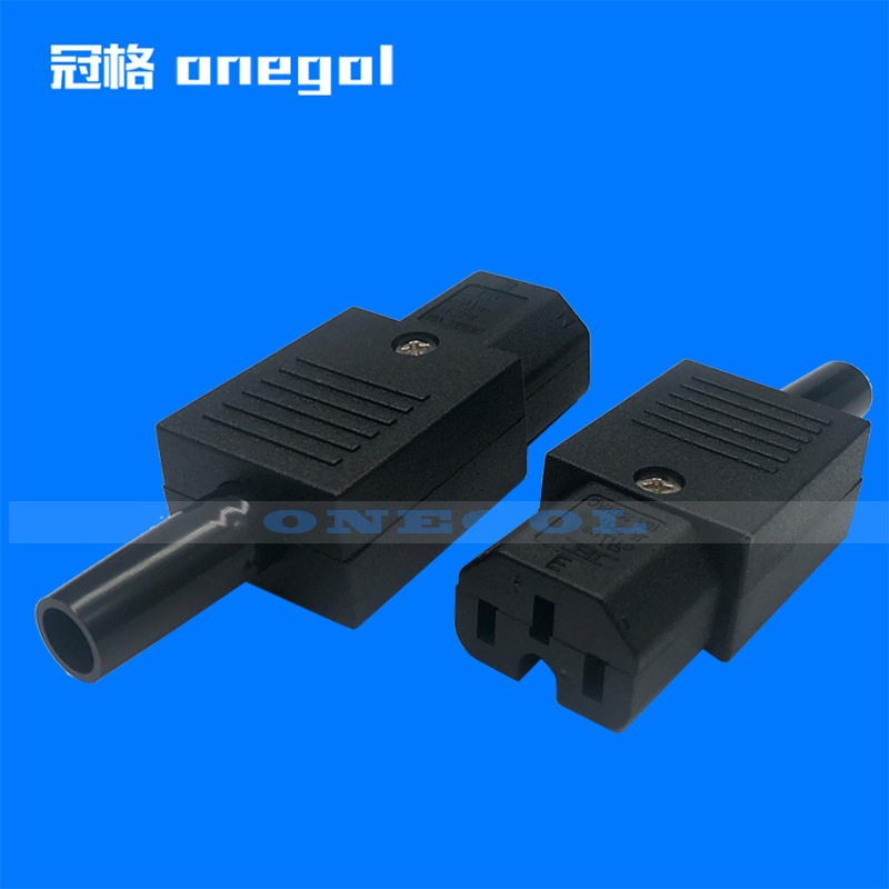 JA-2231-H热态电源插头可拆卸C15空中对接品字尾插座头电动车充电