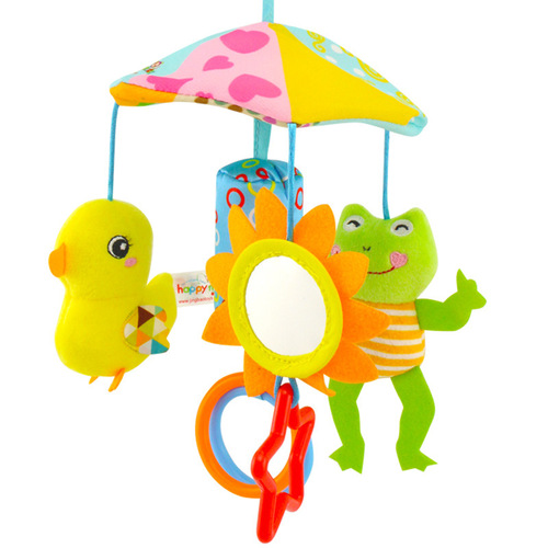 happymonkey baby music rotating bed hanging animal stroller pendant 0-1 years old rattle bed bell toy