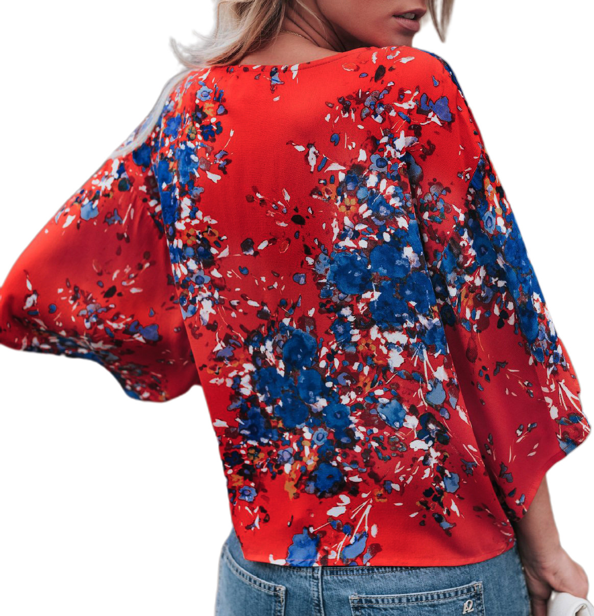 Women's Blouse Half Sleeve Blouses Elegant Printing Color Block display picture 26