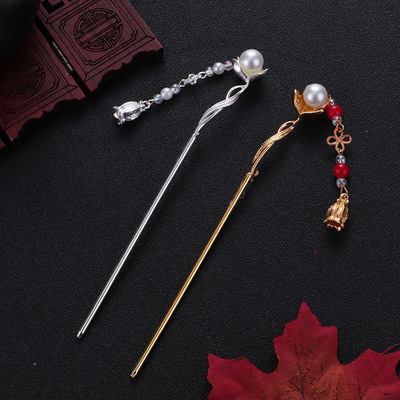 chinese hanfu hair accessory for girls Hairpin copper hairpin hairpin ancient Chinese Hanfu clothing accessories modern ancient plate hair cheongsam hair ornaments