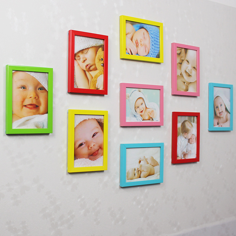 9個七寸相框挂牆ins照片牆影樓九宮格客廳臥室裝飾相片背景牆