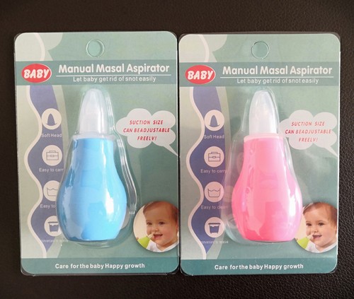 Manual silicone nasal aspirator, nasal aspirator, pump-type baby nasal aspirator, cold and mucus cleaning, with packaging
