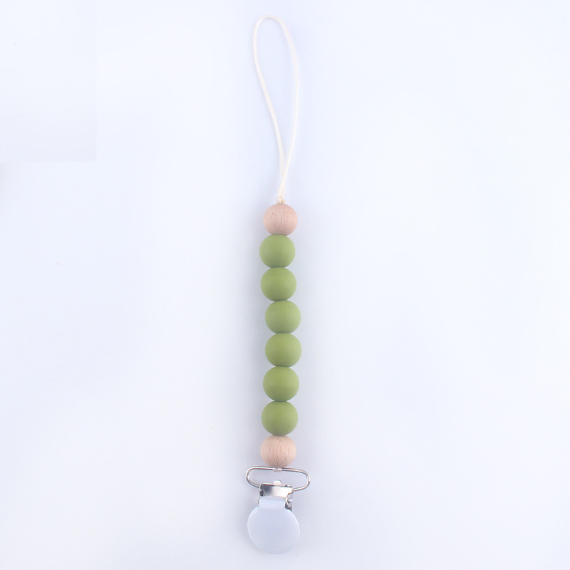 Bebé silicona chupete cadena perlas de silicona chupete clip cadena mordedor amoladora anti-gota cadena anti-perdido cadena