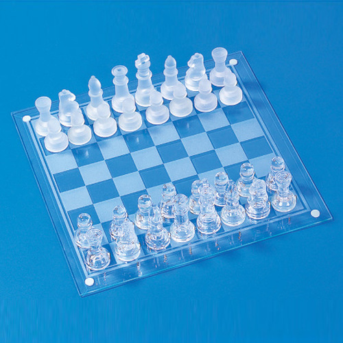 Supply 35*35cm frosted glass chess set (glass chess set) glass crystal chess set
