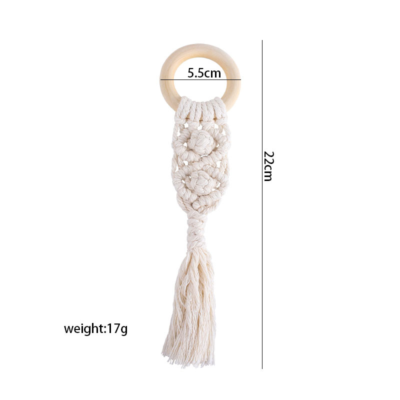 Nuevo tejido hecho a mano de la borla de algodón cuerda Hemu teether bebé molar dientes Shaper bebé creativo pequeño juguete