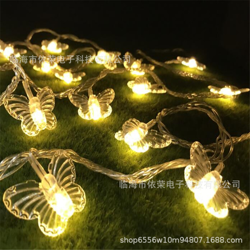 蝴蝶led彩灯万圣节挂件灯串灯闪灯配件树灯造型灯太阳能户外插件-阿里巴巴