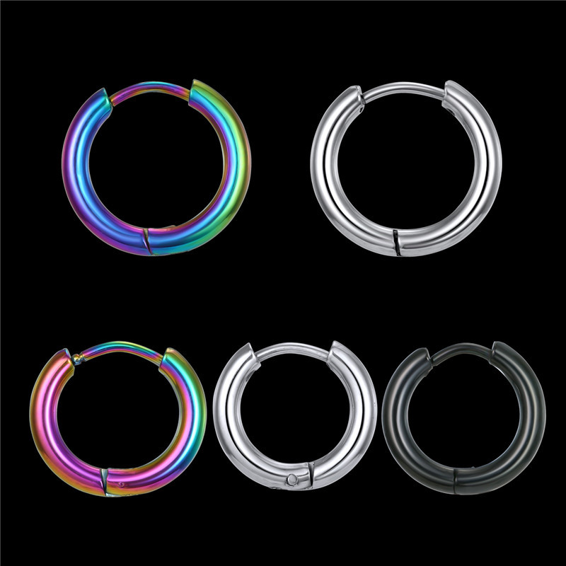 Color Retention Colorful Stainless Steel Ear Buckle Wild Earrings Wholesale display picture 8