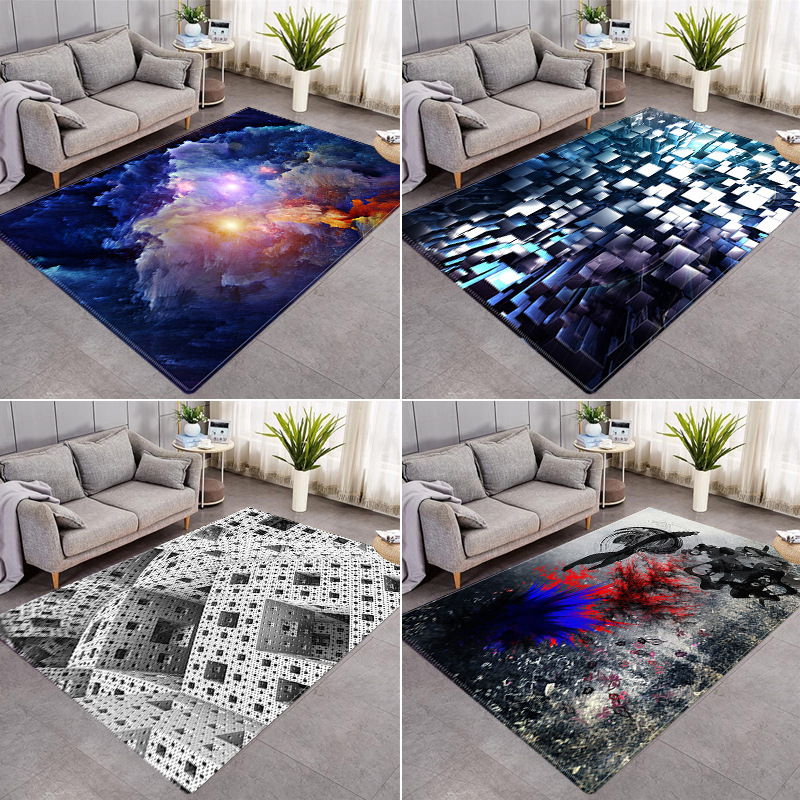 厂家直销 抽象现代艺术风地毯 欧式客厅茶几垫卧室床边满铺地垫