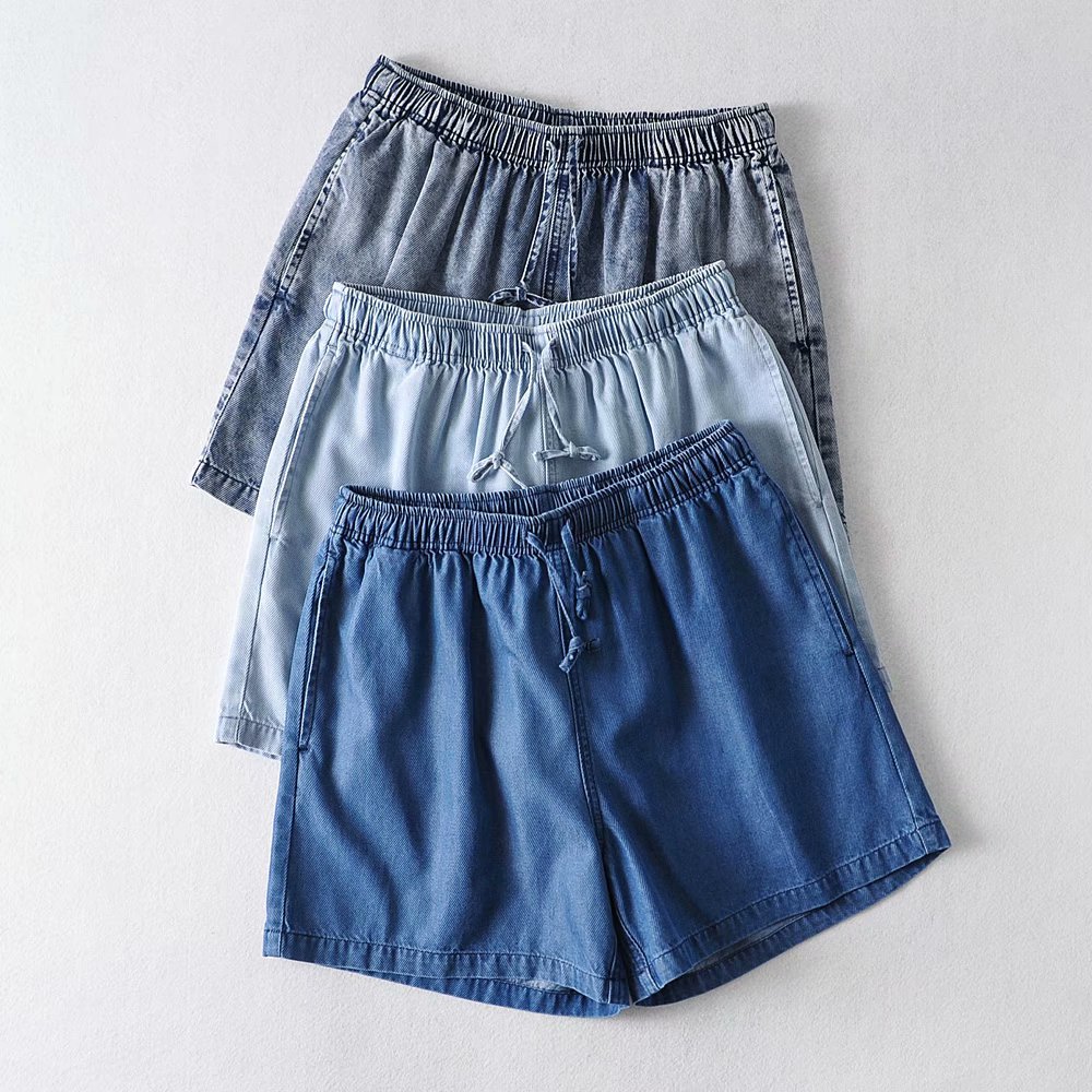  natural silk women s denim shorts  NSAM4995