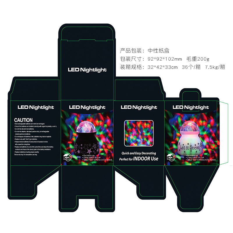 LED水纹海洋投影灯USB旋转KTV灯迷你七彩舞台灯迪斯科DJ灯