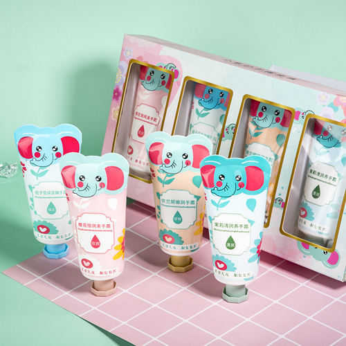 Set of four hand creams, autumn and winter hydrating, moisturizing, anti-drying, hand care, rejuvenating hand cream gift box