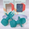 Infant Silicone Licking Spoon Boxing Anti -mouth soft silicone spoon, rice vanguard spoon to send a storage box
