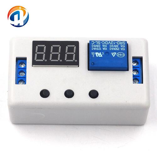 1-Channel 12V Relay Module with Housing, Adjustable Trigger Delay, Cycle Timing for Making and Breaking Contacts
