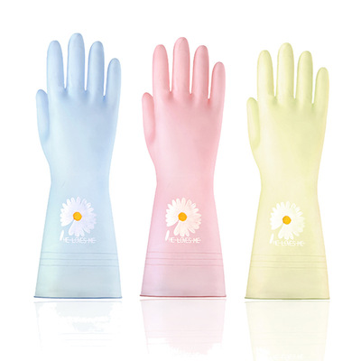 厨房耐用型洗衣衣服胶皮塑胶清洁家务洗碗手套女防水橡胶乳胶薄款|ms