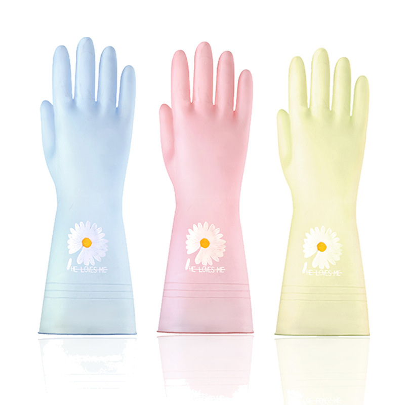 厨房耐用型洗衣衣服胶皮塑胶清洁家务洗碗手套女防水橡胶乳胶薄款|ms