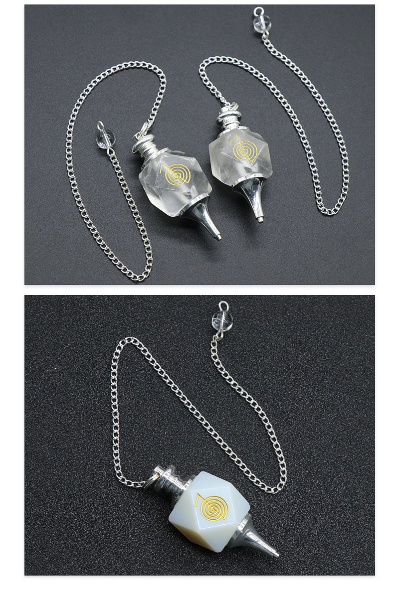 chakela amethyst powder crystal spirit pendulum green gold tiger eye stone healing necklace