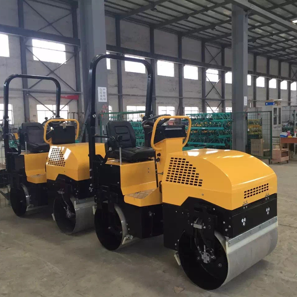 乘坐式双钢轮草坪压实机方向盘式震动压路机公马路轧道机双驱单振