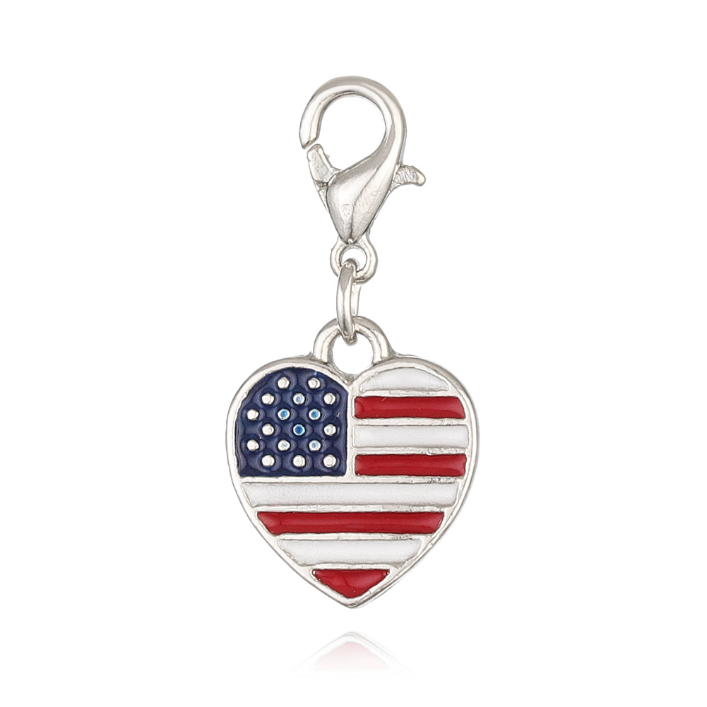 5g Weight Pendant Jewelry Making Type DIY Jewelry Accessories Classification 1 Piece Quantity Zinc alloy Material American Flag Pattern Enamel Design Simple Style, Classic Style Style 1 Piece Zinc Alloy American Flag Pendant 6