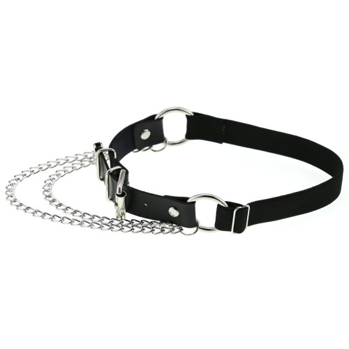 European and American punk gothic PU leather irregular garter belt Personalized love heart chain elastic thigh ring