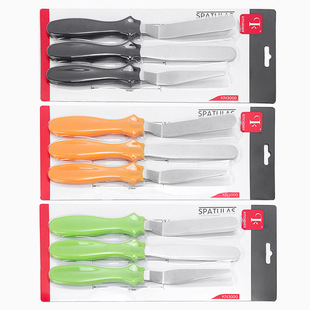 Spot wholesale three-piece cream spatula cake demoulding knife stainless steel smoothing knife set baking scraper