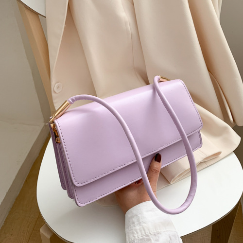 Wholesale simple textured small bags 2020 new trendy fashion women's bags Internet celebrity single shoulder armpit bag versatile small square bag
