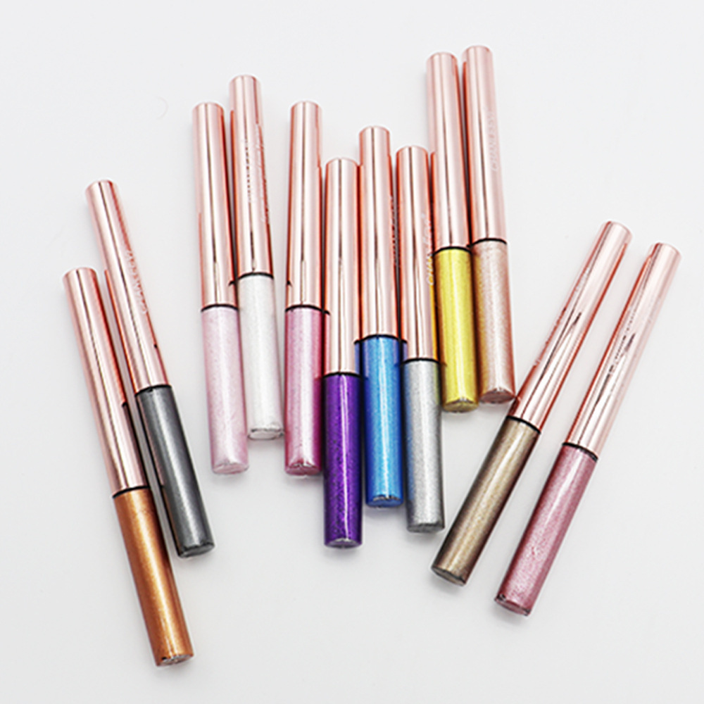 Cross-Border Foreign Trade High-Gloss Sequins Liquid Eyeliner Pearlescent Shiny Liquid Eyeliner Easy to Color Not Smudge Waterproof Eyeliner Wholesale