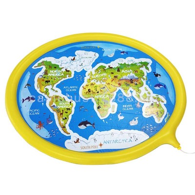 地图喷水垫 户外儿童玩耍飞溅游戏垫沙滩泳池儿童戏水玩具喷水的