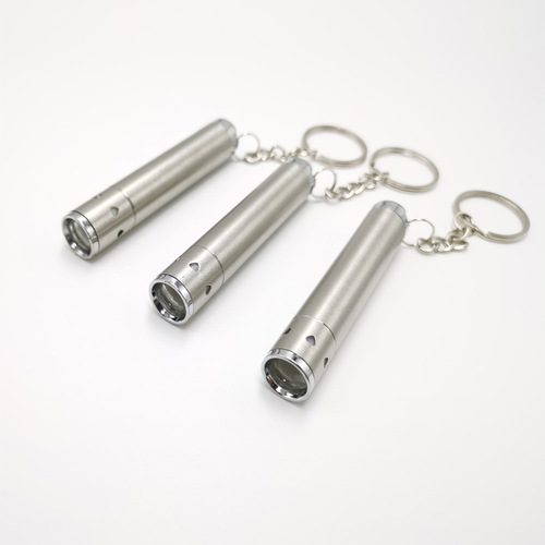 Mini stainless steel white light keychain flashlight key light promotion gift portable small