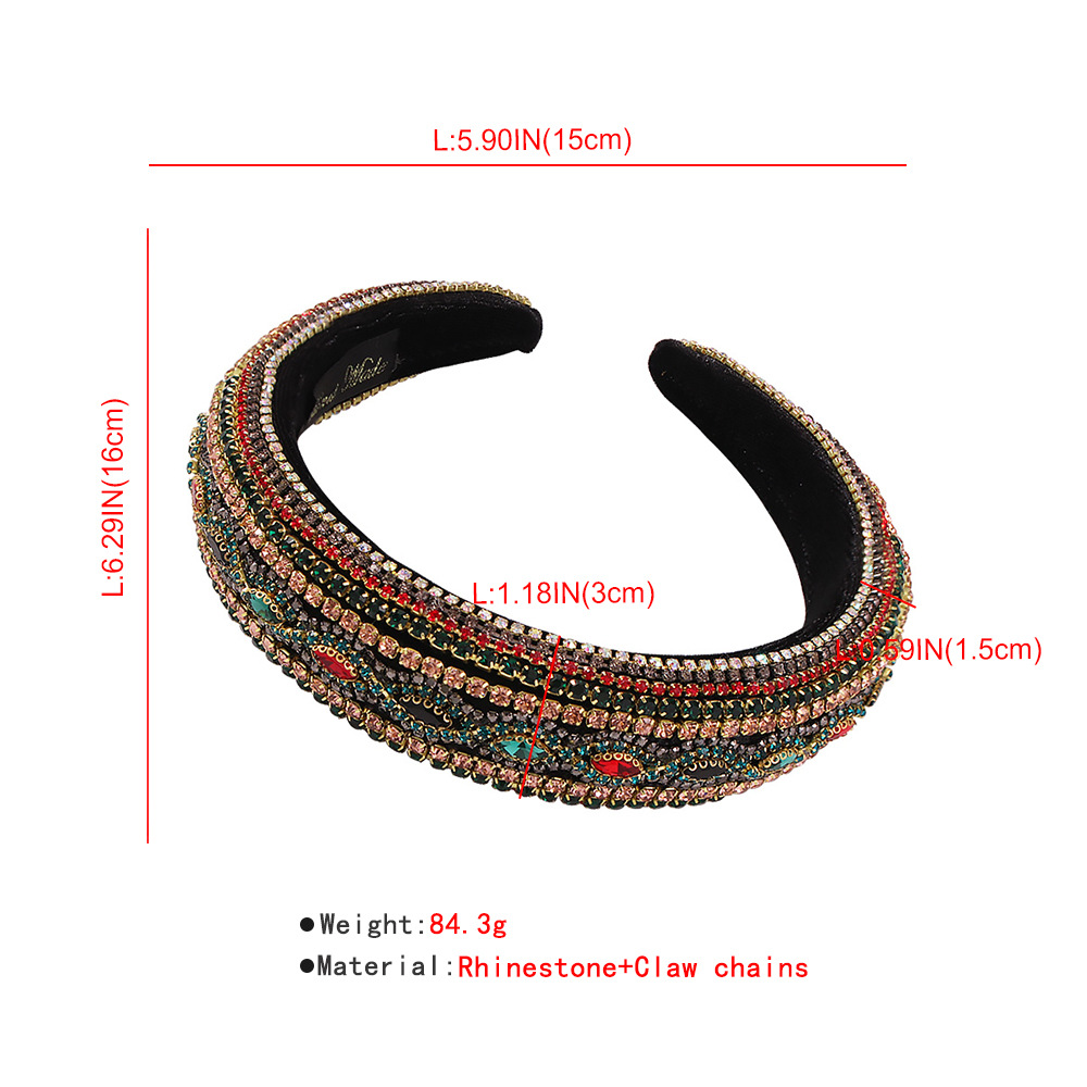 Fashion Headband Baroque Full Diamond Color Hair Accessories Gorgeous Women's Headband Wholesale Nihaojewelry display picture 2