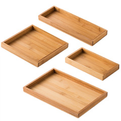 Bamboo wooden tray rectangular tea tray solid wood household kung fu tea set water cup tray Japanese style wooden bread wooden dinner plate