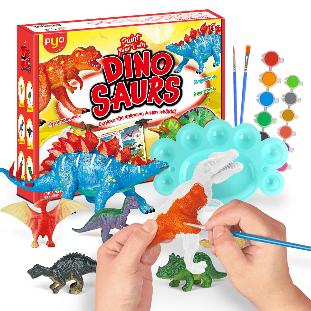 Creative New children Puzzle Science and Education Toys manual diy dinosaur Model Coloured drawing draw suit wholesale