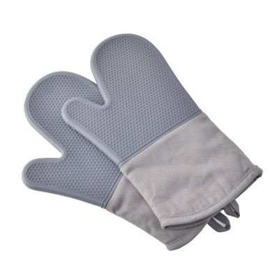 [ 300 ℃ Cellular Silicone]new pattern oven Microwave Oven heat insulation glove High temperature resistance grey black