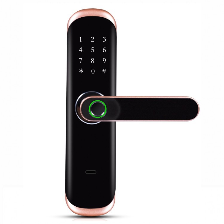 粤领一握开指纹锁全自动智能指纹密码锁涂鸦WIFI远程防盗居家保护