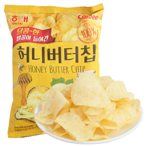 Korean Imported Haitai Honey Butter Potato Chips, Internet Famous Snack, Extra Thin Potato Chips, Office and Leisure Puffed Food, 60g