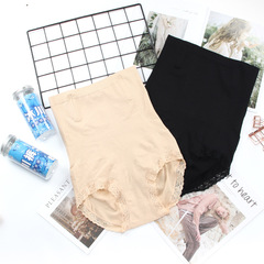 New Seamless Tummy Control Lace Edge Triangle Underwear High-Waist Fishbone Postpartum Waist Cincher for Women Glacier Abdominal Support Pants