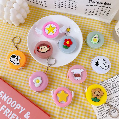 Leather tape measure cartoon cute measuring waist and bust portable mini small clothes measuring tape soft tape measure