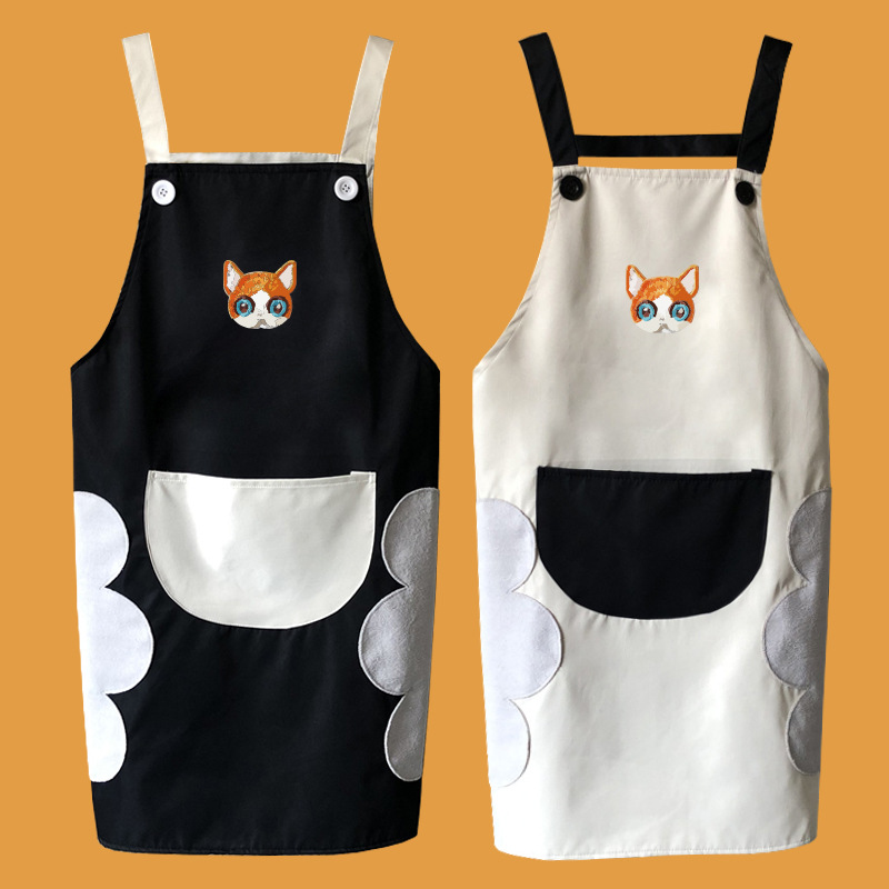 Delantal antiincrustante cocina de mujer borrable Estilo japonés hogar lindo aceite-prueba Cocina cintura estilo coreano Impresión de logotipo impreso