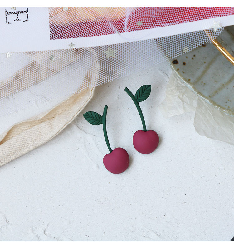 Cherry Pattern 1 Pair Sweet Cherry Alloy Ear Studs