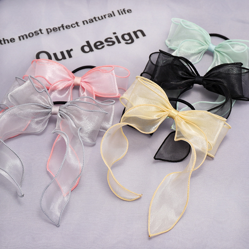 2021 Bowknot Bandeau Coréenne Cheveux Accessoires Super Fille Douce Fille Ruban Queue De Cheval En Ligne Influenceur Cheveux Anneau D517 display picture 18