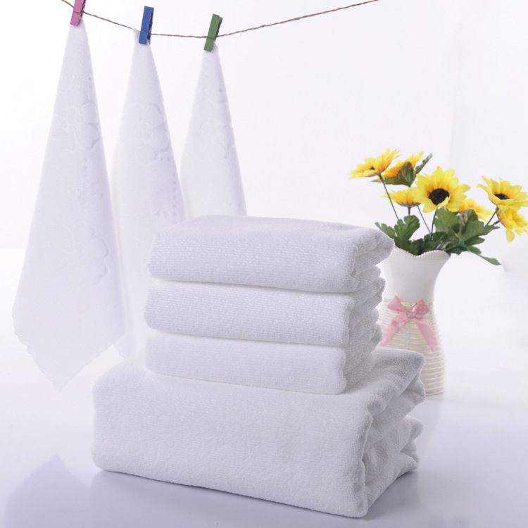 White towel wholesale warp knitted absorbent non-deformation Hotel foot bath bath bath disposable