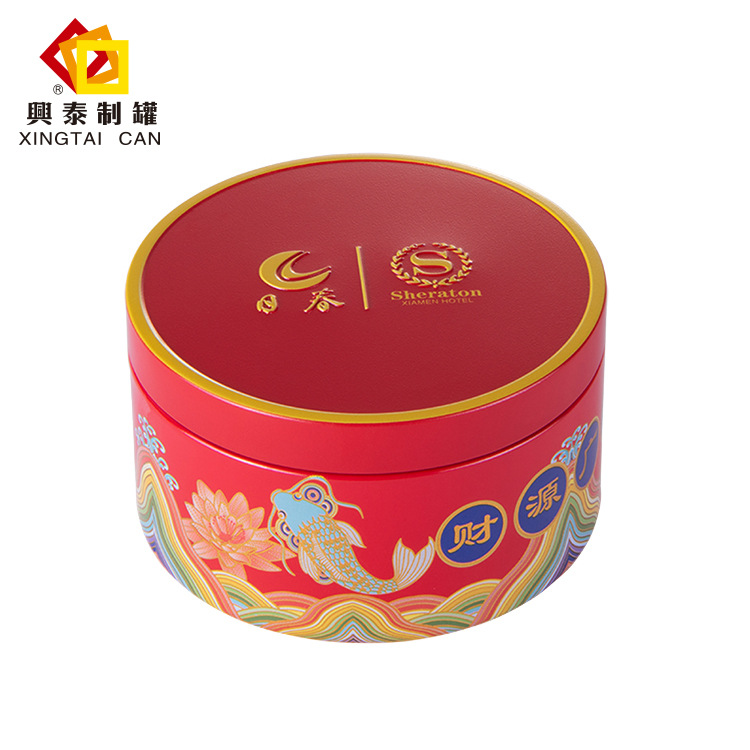 兴泰制罐圆桶茶叶包装盒 中式花纹花草茶盒子可批发密封通用包装