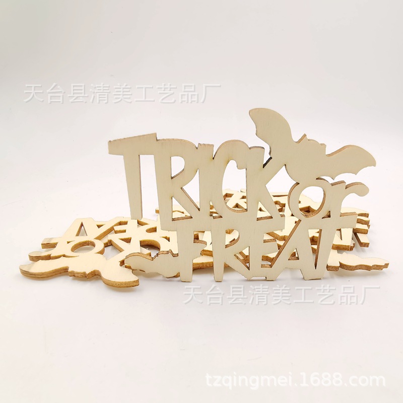 Madera Halloween madera botones decorativos Ghost Festival madera chips 10 unidades un paquete