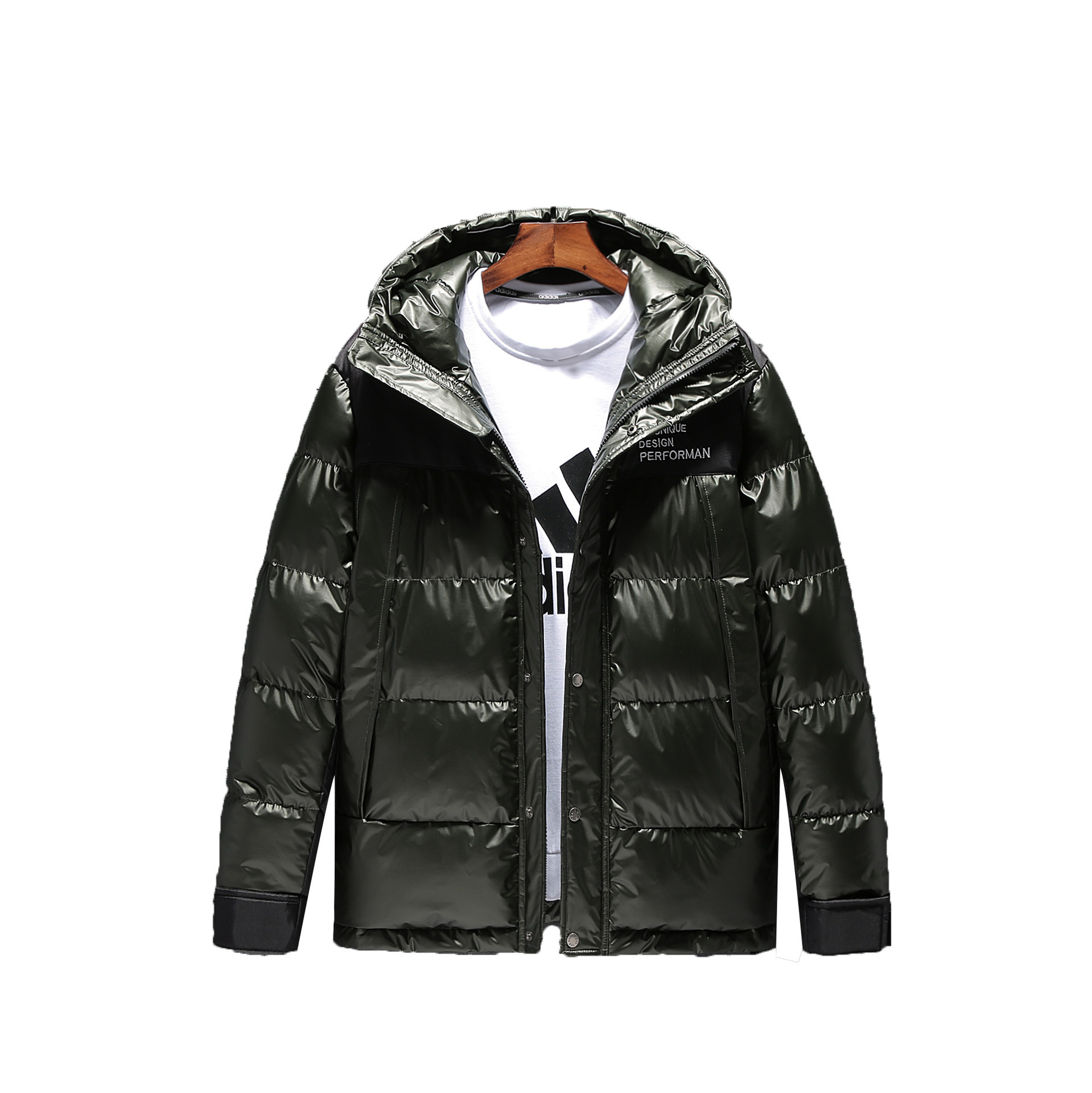Herrenbekleidung Baumwollwattierte Jacke Herrenmodetrend Kapuzenwattierte Jacke verdickte Herren Outdoor Seidenbaumwoll-Baumwolljacke_voghion.com