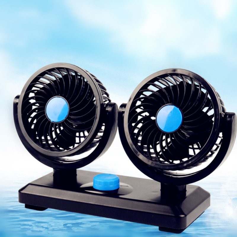 Car Fan12 V24 VGeneral Car Small Electric Fan Large Truck Double Head Shaking USBFan