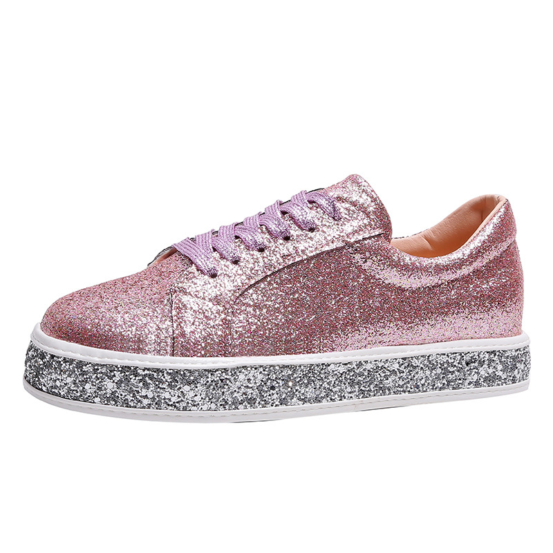 Damesschoenen.2023 lente en herfst nieuwe lovertjes veterschoenen voor dames buitenlandse handel wens grote damesschoenen_voghion.com
