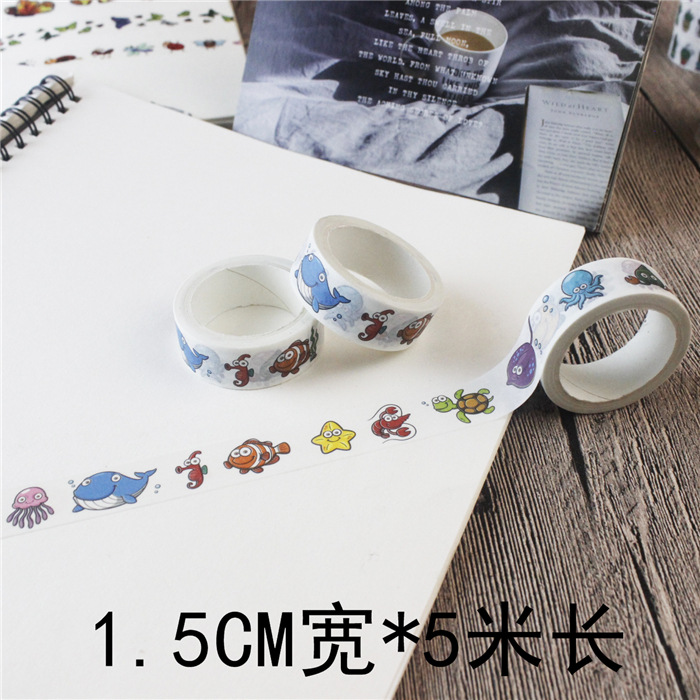 Animal y planta diario cinta lindo diario pegatinas y cinta de papel color material fresco chica corazón di Decoración