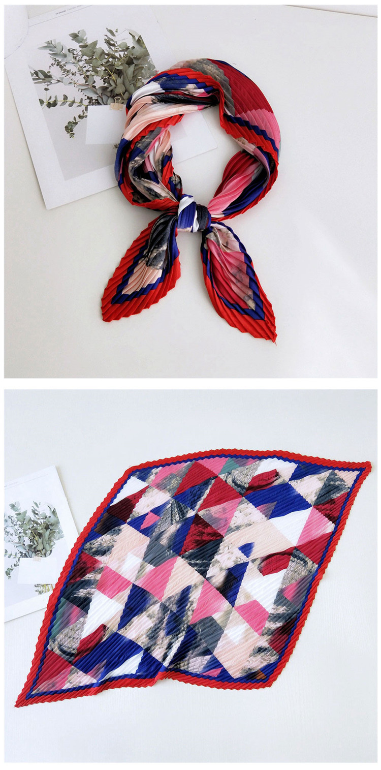 Silk Scarf Classification Daily Occasion Women's Elegant Color Block Polyester Frill Silk Scarves