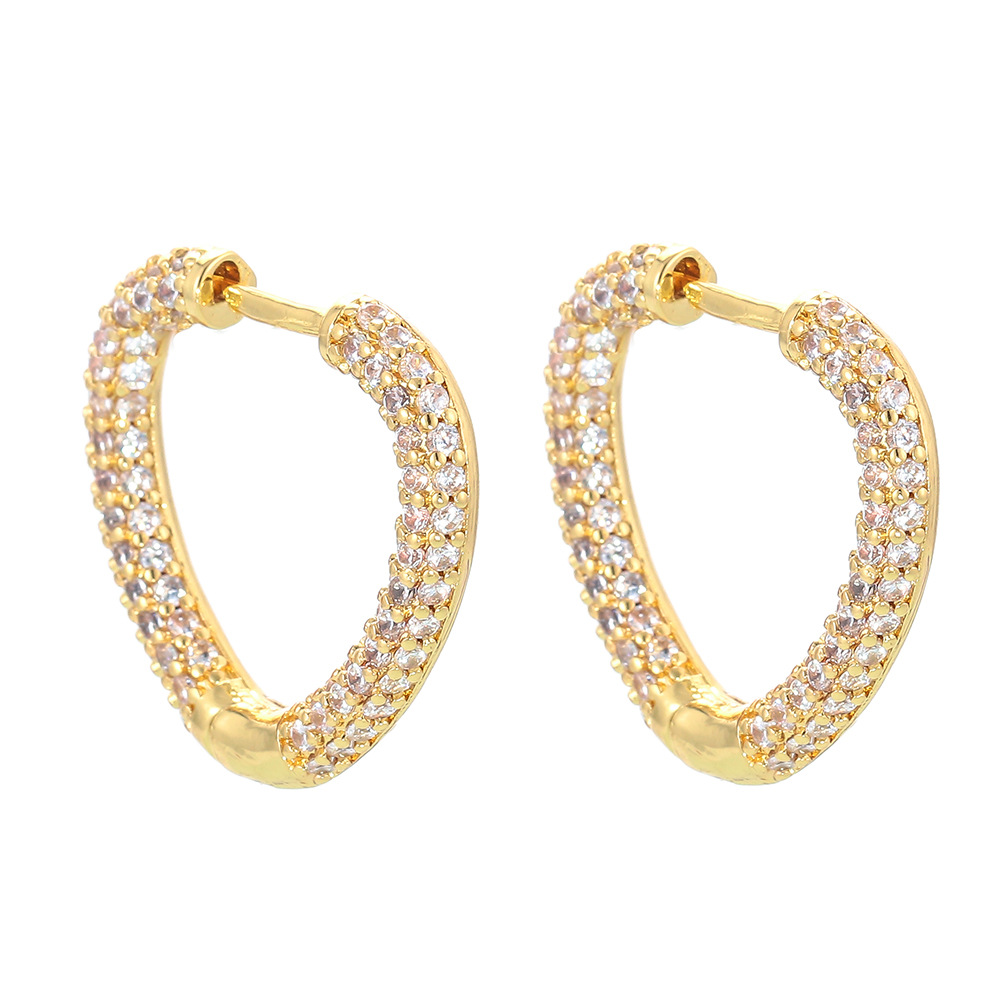 Fashion Heart Zircon Earrings Wholesale display picture 1