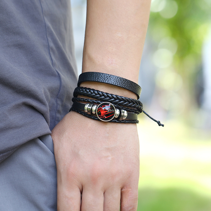 fashion retro woven leather multi-layer simple couple trendy bracelet  wholesale